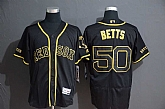 Red Sox 50 Mookie Betts Black Gold Flexbase Jersey,baseball caps,new era cap wholesale,wholesale hats